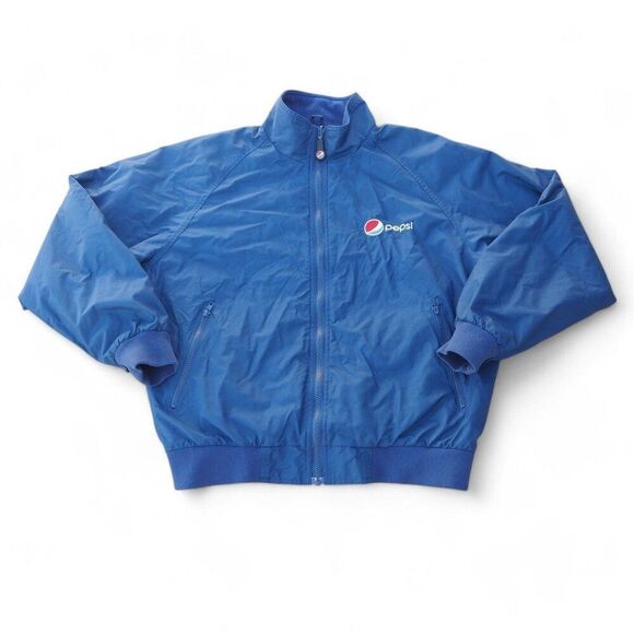 Aramark x Pepsi Vintage Y2K Fleece Lined Embroidered Uniform Jacket Blue Men's L - Picture 1 of 7